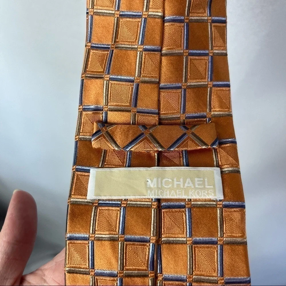 MICHAEL Michael Kors Orange Square Plaid Suit‎ Neck Tie